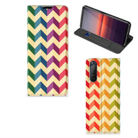 Sony Xperia 5 II Hoesje met Magneet Zigzag Multi Color