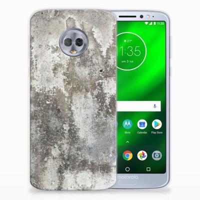 Motorola Moto G6 Plus TPU Siliconen Hoesje Beton Print Motorola Moto G6 Plus TPU Siliconen Hoesje Beton Print