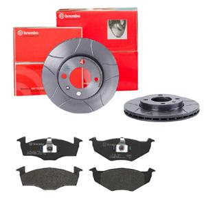 Remmenset, remschijf BREMBO, Remschijftype: Binnen geventileerd, Inbouwplaats: Vooras, u.a. für VW, Seat