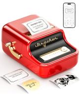 NIIMBOT B21 labelmaker Bluetooth, thermische labelprinter, mini-stickermaker, afdrukmaat 20-50 mm voor kleding, sieraden, supermarkt, kleine bedrijven met 1 rol, wit, 50 x 30 mm label (rood)