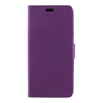 Shop4 - Huawei P Smart (2018) Hoesje - Wallet Case Grain Paars