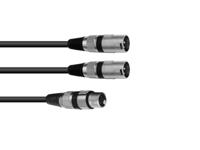 Omnitronic 30225203 audio kabel 0,5 m XLR (3-pin) 2 x XLR (3-pin) Zwart