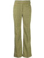 Alexandre Vauthier pantalon évasé à motif pied-de-poule - Vert