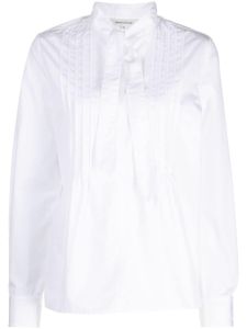 Maison Kitsuné chemise en coton à col lavallière - Blanc