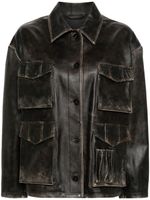 Golden Goose buttoned leather jacket - Bruin