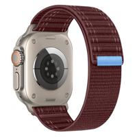 By Qubix - Nylon Wave band - Bordeaux - Compatible met Apple Watch 38mm / 40mm / 41mm / 42mm - Compatible Apple watch bandjes