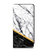 Samsung Galaxy A41 Standcase Marmer Wit Zwart - Origineel Cadeau Man - thumbnail