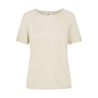 OBJECT fijngebreid T-shirt OBJANGIE beige