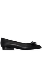 Ferragamo ballerines à détail de nœud - Noir