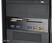 Akasa AK-HC-07BK geheugenkaartlezer USB 2.0/eSATA Intern Zwart - thumbnail