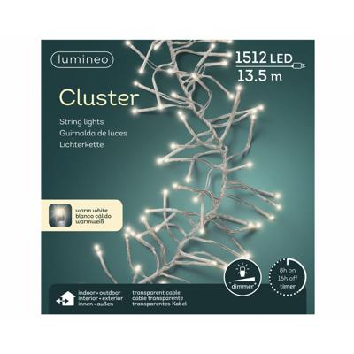 Clusterverlichting lumineo 1512-lamps LED 'warm wit ' transparante snoer Clusterverlichting lumineo 1512-lamps LED 'warm wit ' transparante snoer