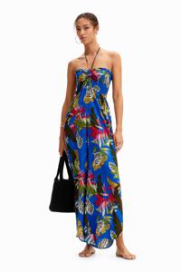 Lange tropische jumpsuit halternek - BLUE - XXL