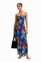 Lange tropische jumpsuit halternek - BLUE - XXL - thumbnail