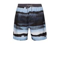 Protest tie-dye zwemshort Troy donkergrijs/lichtblauw