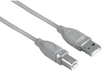 Hama USB 2.0-kabel, A-stekker naar B-stekker (3 m) afgeschermd grijs