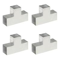 Bussandri Exclusive - Paalverbindingen 4 st T-vorm 101x101 mm gegalvaniseerd metaal