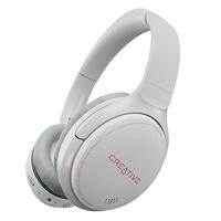 CREATIVE Zen Hybrid draadloze over-ear hoofdtelefoon met hybride actieve ruisonderdrukking, omgevingsmodus, tot 27 uur (ANC ON), Bluetooth 5.0, AAC, ingebouwde microfoon, wit, EF1010