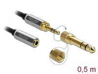 DeLOCK 85779 audio kabel 0,5 m 3.5mm Zwart, Grijs - thumbnail