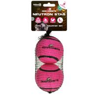 Dog Comets Neutron Star - Hondenbal met piep - Ø 7,5 cm - hondenspeelgoed - tennisbal - bouncing tennisbal - 2 stuks - roze