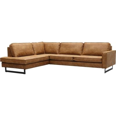 Hoekbank Padua ottomaan + 3 zits Colorado Cognac