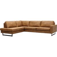 Hoekbank Padua ottomaan + 3 zits Colorado Cognac