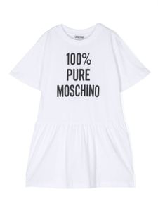 Moschino Kids robe en coton à logo imprimé - Blanc