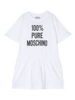 Moschino Kids robe en coton à logo imprimé - Blanc - thumbnail