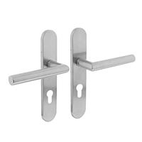 Intersteel Deurkruk Hoek 90° op op schild profielcilindergat 72 mm rvs geborsteld