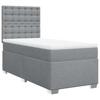 vidaXL Boxspring met matras stof lichtgrijs 90x190 cm