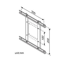 ROLINE 17.03.1106 flat panel bureau steun Plafond Zilver