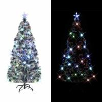 vidaXL Kunstkerstboom met standaard/LED 150 cm glasvezel