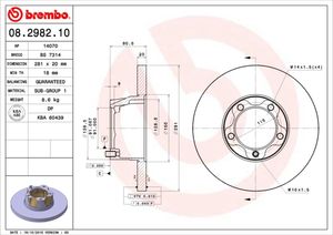 Remschijf BREMBO, Remschijftype: Massief, u.a. für VW