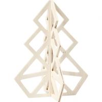 Creotime houten kerstboom 20 x 16 cm blank