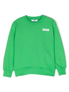 MSGM Kids sweat en coton à logo imprimé - Gris