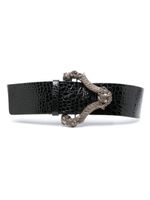 Gianfranco Ferré Pre-Owned ceinture à effet peau de crocodile embossé (années 2000) - Noir