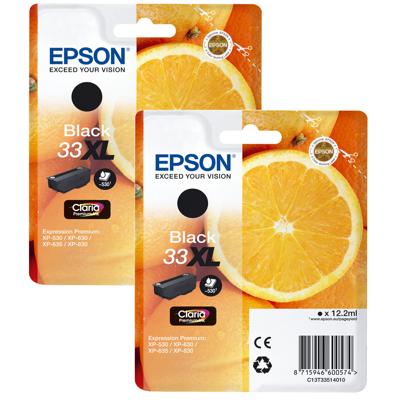 Epson 33XL Cartridge Zwart Duo Pack Epson 33XL Cartridge Zwart Duo Pack