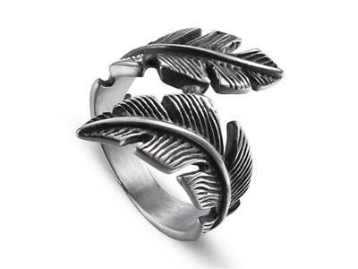 Lucifer's Luxury unisex ring Feather 20.5 mm