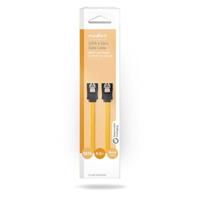 NEDIS SATA-kabel - 6 Gbps - SATA 7-pins female - SATA 7-pins vrouwelijk - vernikkeld - 0,50 m - plat - PVC - geel - doos