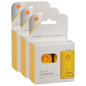 Shell Batterijen - type LR20 - 6x stuks - Alkaline - Longlife