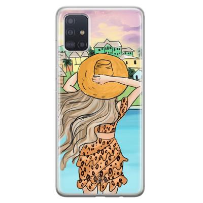 Samsung Galaxy A51 siliconen hoesje - Sunset girl Samsung Galaxy A51 siliconen hoesje - Sunset girl