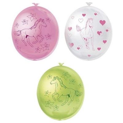 Paarden ballonnen groen-roze-wit