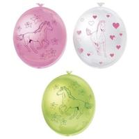 Paarden ballonnen groen-roze-wit