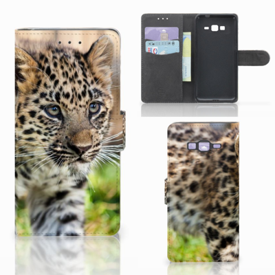 Samsung Galaxy Grand Prime | Grand Prime VE G531F Telefoonhoesje met Pasjes Baby Luipaard