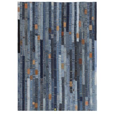 vidaXL Tapijt jeans tailleband patchwork 120x170 cm denimblauw