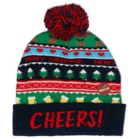 Foute kerstmutsen/mutsen/wintermutsen Cheers met verlichting    -