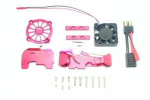 GPM - Traxxas TRX-4 Aluminium Motor Mount, Upper Spur Gear Cover, Cooling Fan - Rood