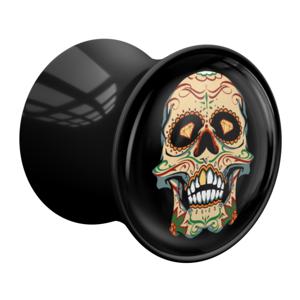 Double Flared Plug met Doodshoofddesign Acryl Tunnels & Plugs