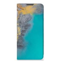 Motorola Moto G22 Standcase Marble Blue Gold - thumbnail