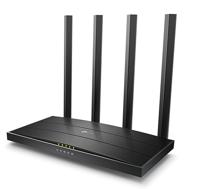 TP-Link AC1200 dual-band wifi-router, 5 gigabitpoorten, 4 antennes, beamforming, MU-MIMO, IPTV, accesspoint puntmodus, VPN-server (Archer C6)