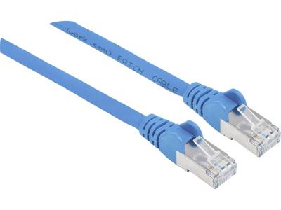 Intellinet 740722 RJ45 Netwerkkabel, patchkabel CAT 6A S/FTP 1.00 m Blauw Folie afscherming, Afscherming gevlochten, Afgeschermd, Halogeenvrij 1 stuk(s)